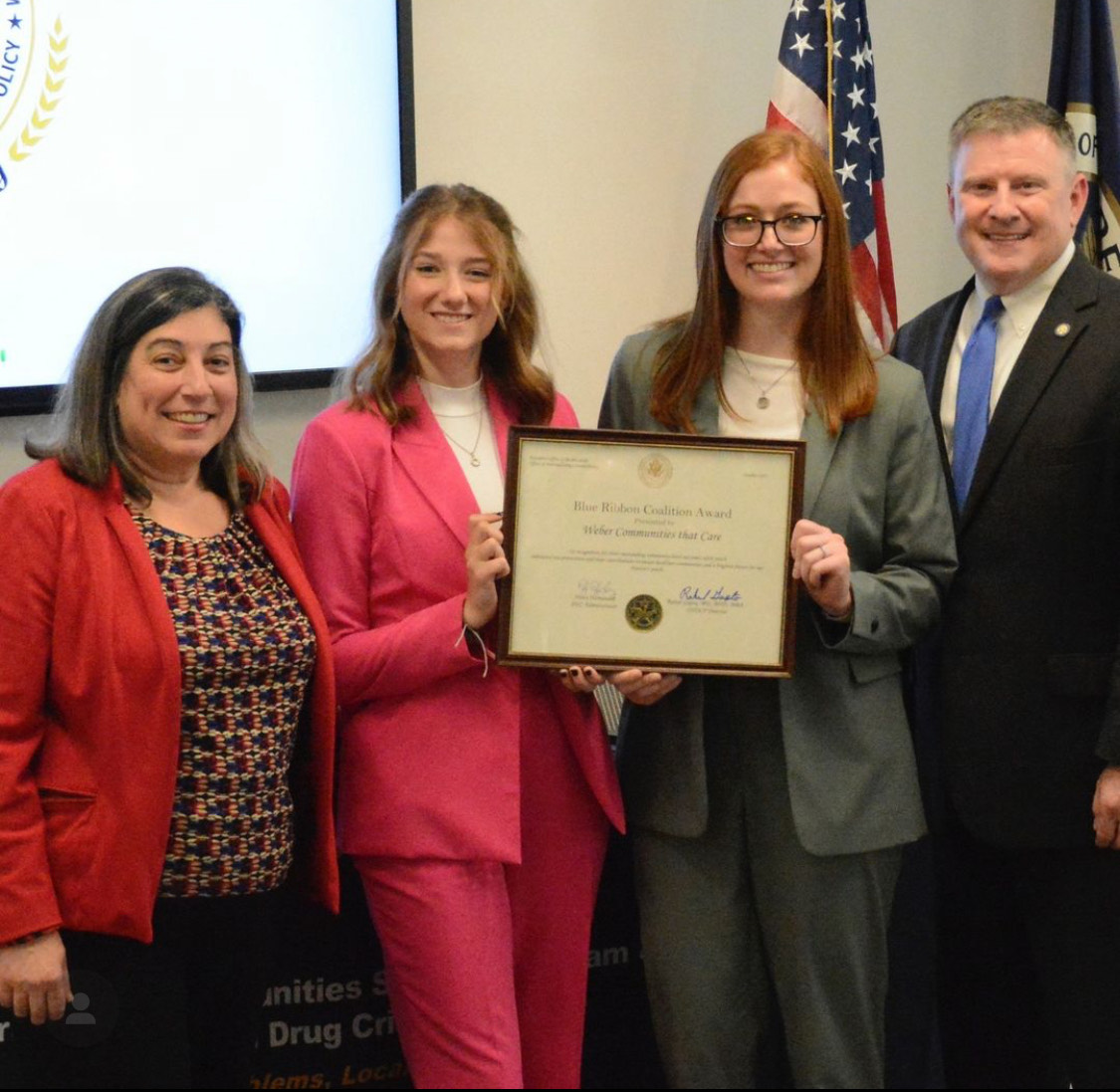 Kane wins blue ribbon award as a recognition for her above-and-beyond actions regarding drug prevention.

