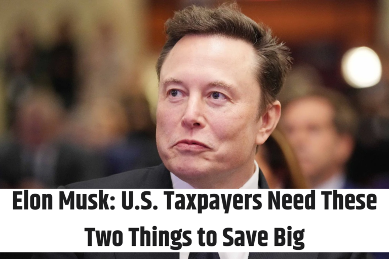 Elon Musk U.S. Taxpayers Need These Two Things to Save Big