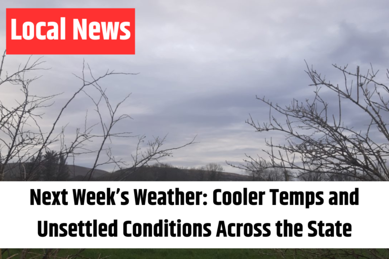 Next Week’s Weather Cooler Temps and Unsettled Conditions Across the State